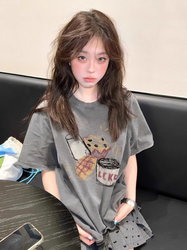 胖MM特大碼卡通印花短袖T恤