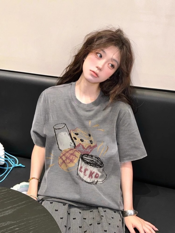 胖MM特大碼卡通印花短袖T恤