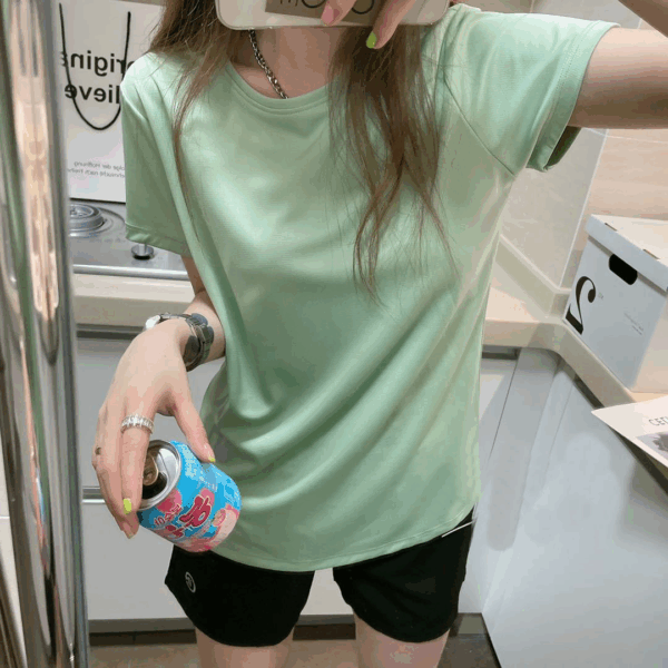 速乾輕氧運動套裝 | 夏季女冰絲薄彈性健身跑步瑜珈服+休閒短褲兩件套