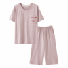 胸墊睡衣 | 女夏季莫代爾短袖七分褲套裝 | 免穿胸罩家居服可外穿