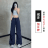 美式復古小刺繡工裝褲 | 女春夏新款慵懶寬鬆休閒運動速乾褲闊腿長褲