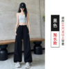 美式復古小刺繡工裝褲 | 女春夏新款慵懶寬鬆休閒運動速乾褲闊腿長褲