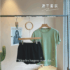 速乾輕氧運動套裝 | 夏季女冰絲薄彈性健身跑步瑜珈服+休閒短褲兩件套