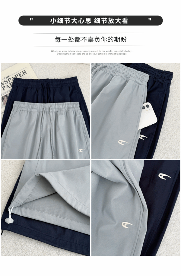美式復古小刺繡工裝褲 | 女春夏新款慵懶寬鬆休閒運動速乾褲闊腿長褲