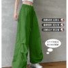 美式復古小刺繡工裝褲 | 女春夏新款慵懶寬鬆休閒運動速乾褲闊腿長褲