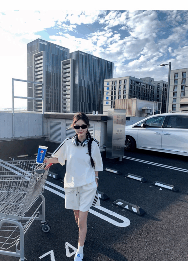 歐貨純棉休閒運動服 | 時尚套裝女夏學生寬鬆韓版短袖+短褲跑步兩件套